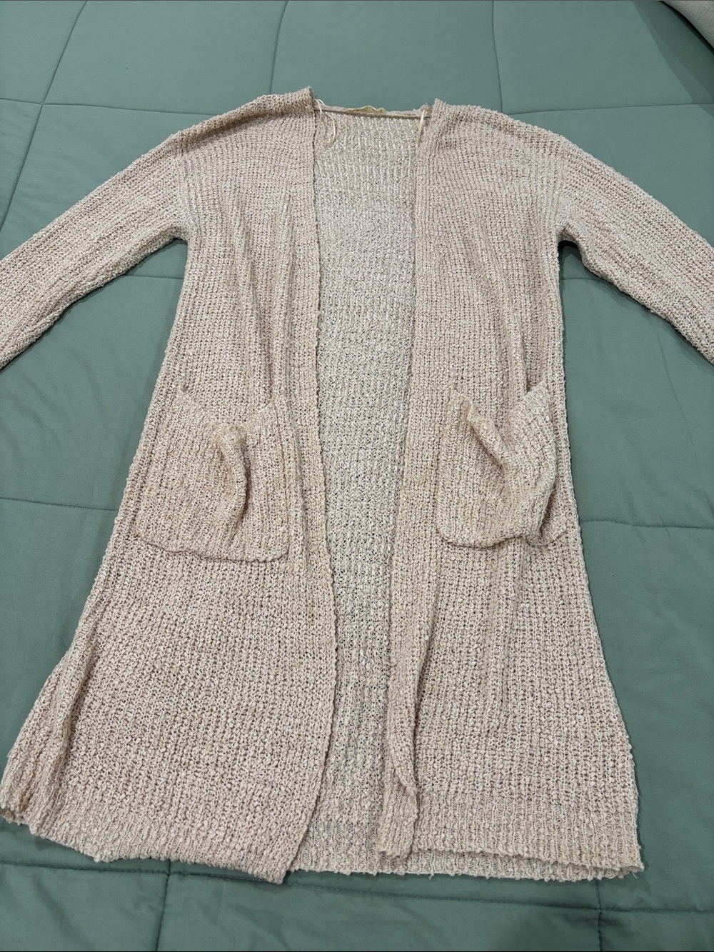 VICI Crochet Open Knit Cardigan with Pockets